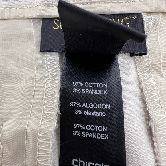 Chicos So Slimming Women’s Beige Cropped Pants Size 16 Cotton Spandex Blend - Picture 11 of 15